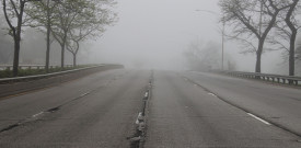 Empty Lake Shore Drive, Foggy May Morning, Looking Northbound Near Belmont
