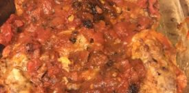 Potatoes stuffed with meatballs, cooked in the cast iron with a homemade tomato sauce. Jealous?