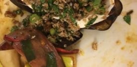 Eggplant with bulgar wheat and yogurt