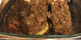 Turkey kafta in roasted eggplant